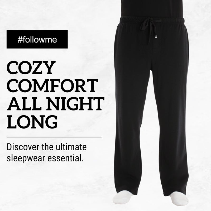 #FollowMe #فولو مي بنطلون بيجاما من الفليس للرجال ملابس نوم PJs 45902-BLK-2XL - Image 4